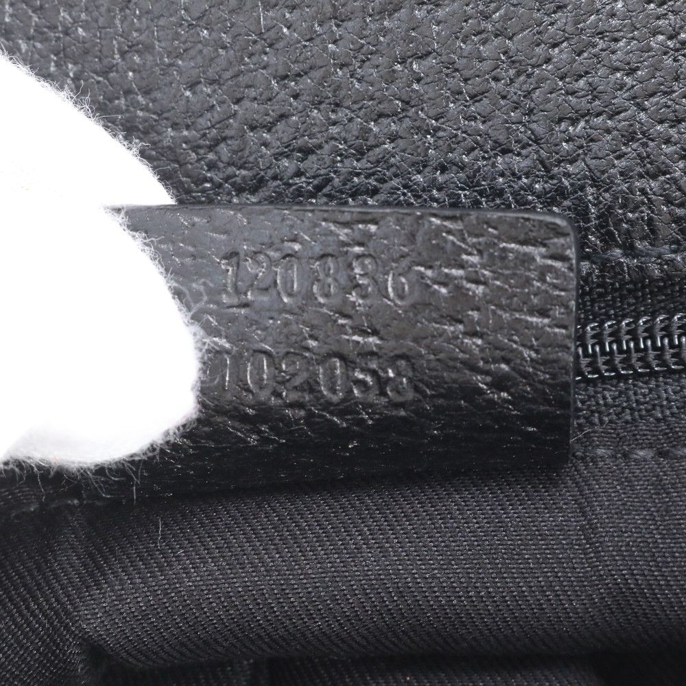 Gucci GG Canvas Leather Tote Shoulder Hand Black — view 9