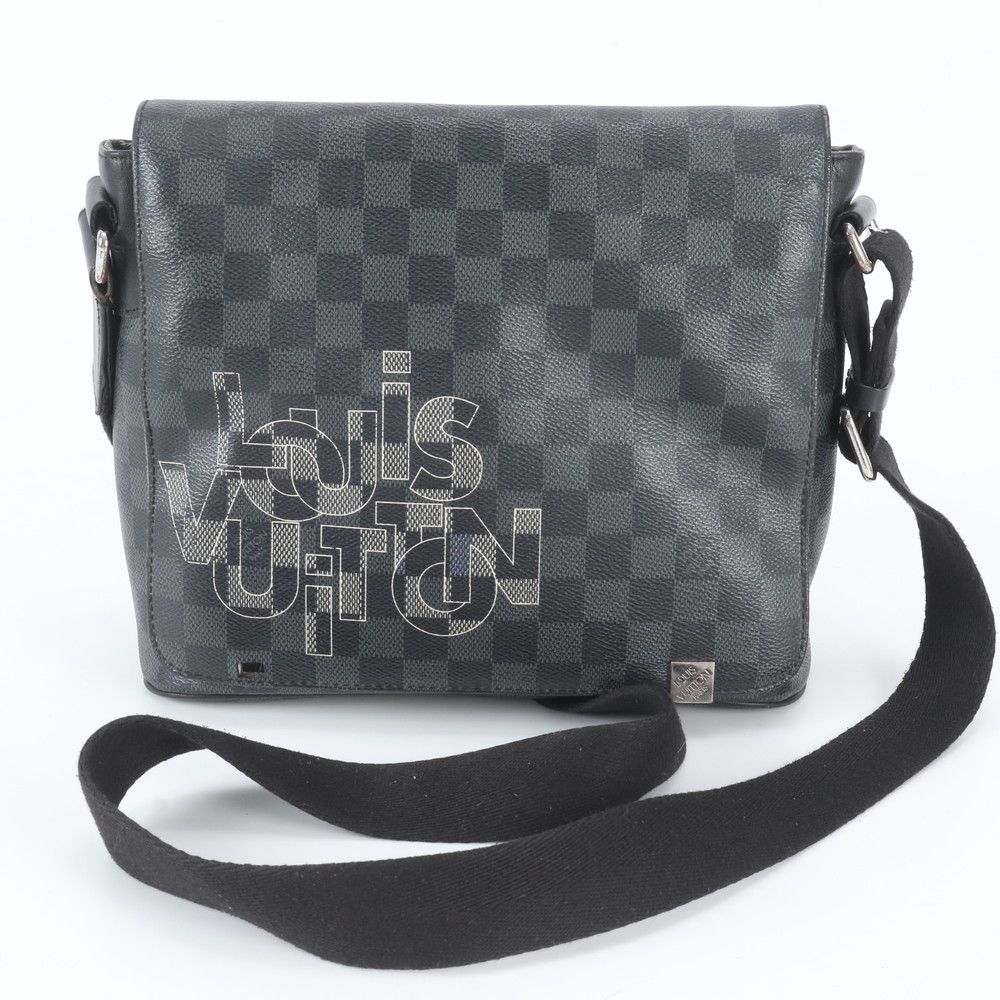 Louis Vuitton Damier Graphite District PM Leather Shoulder Bag Crossbody