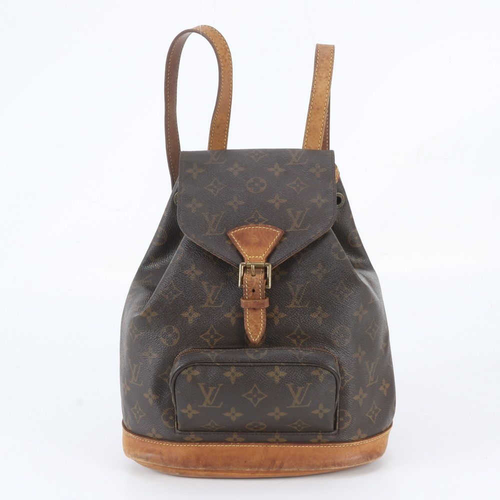 Louis Vuitton Monogram Montsouris MM Leather Backpack Shoulder Bag