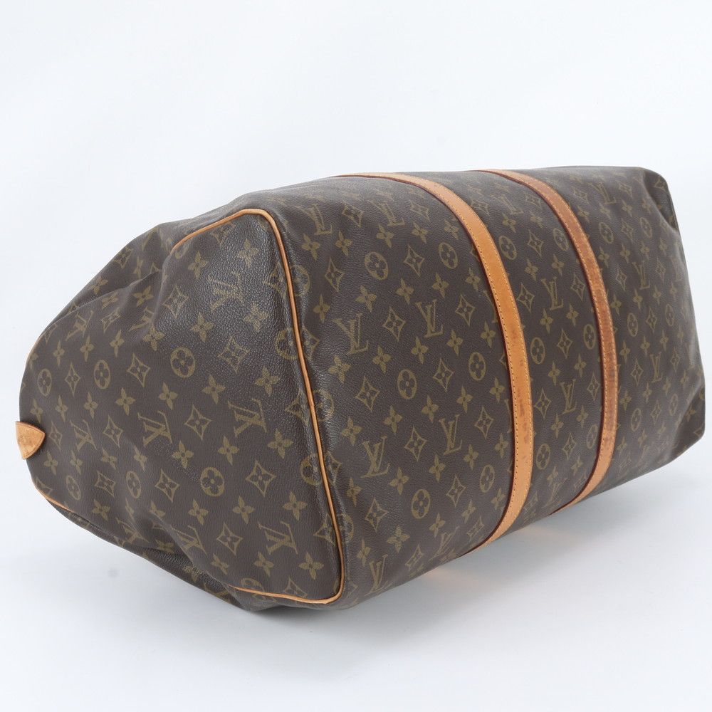 Louis Vuitton Monogram Keepall 55 Leather Boston Bag Tote Carry — view 5