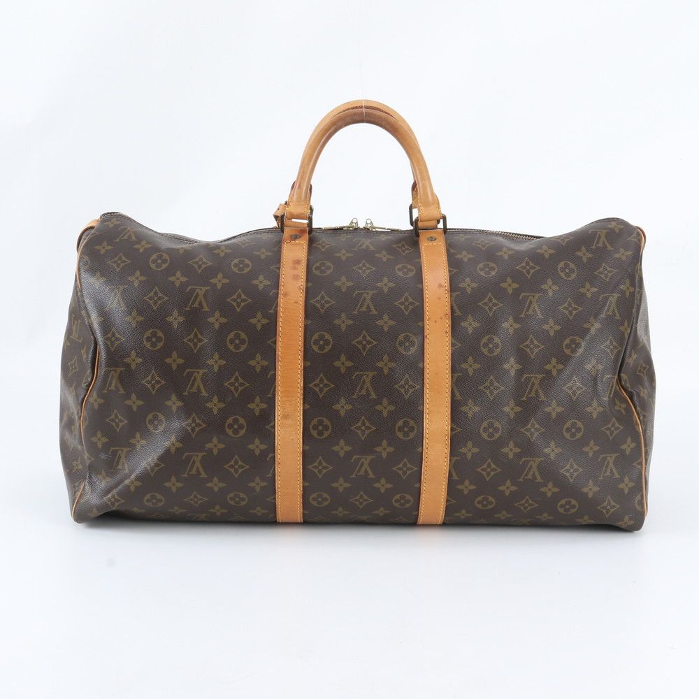Louis Vuitton Monogram Keepall 55 Leather Boston Bag Tote Carry — view 3