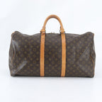 Louis Vuitton Monogram Keepall 55 Leather Boston Bag Tote Carry — view 3
