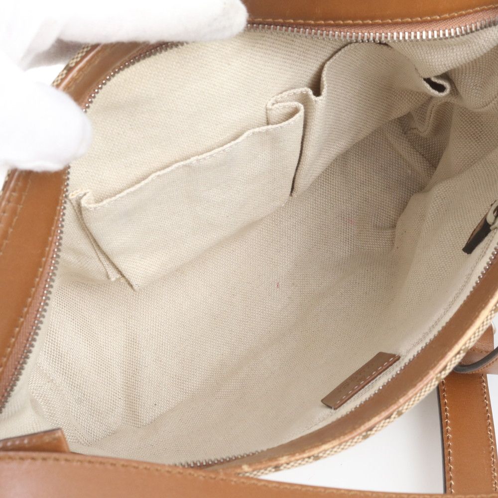 Gucci GG Canvas Leather Shoulder Bag Crossbody Hand Tote — view 7