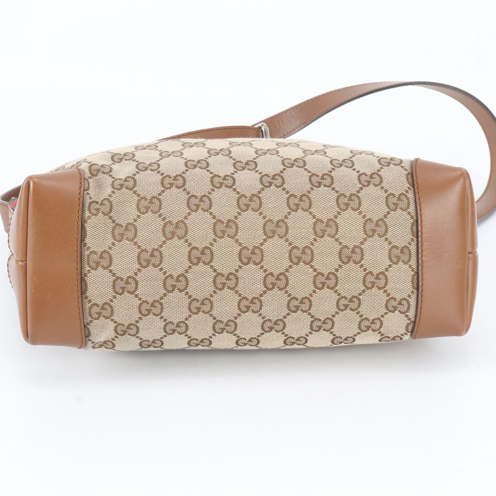 Gucci GG Canvas Leather Shoulder Bag Crossbody Hand Tote — view 6