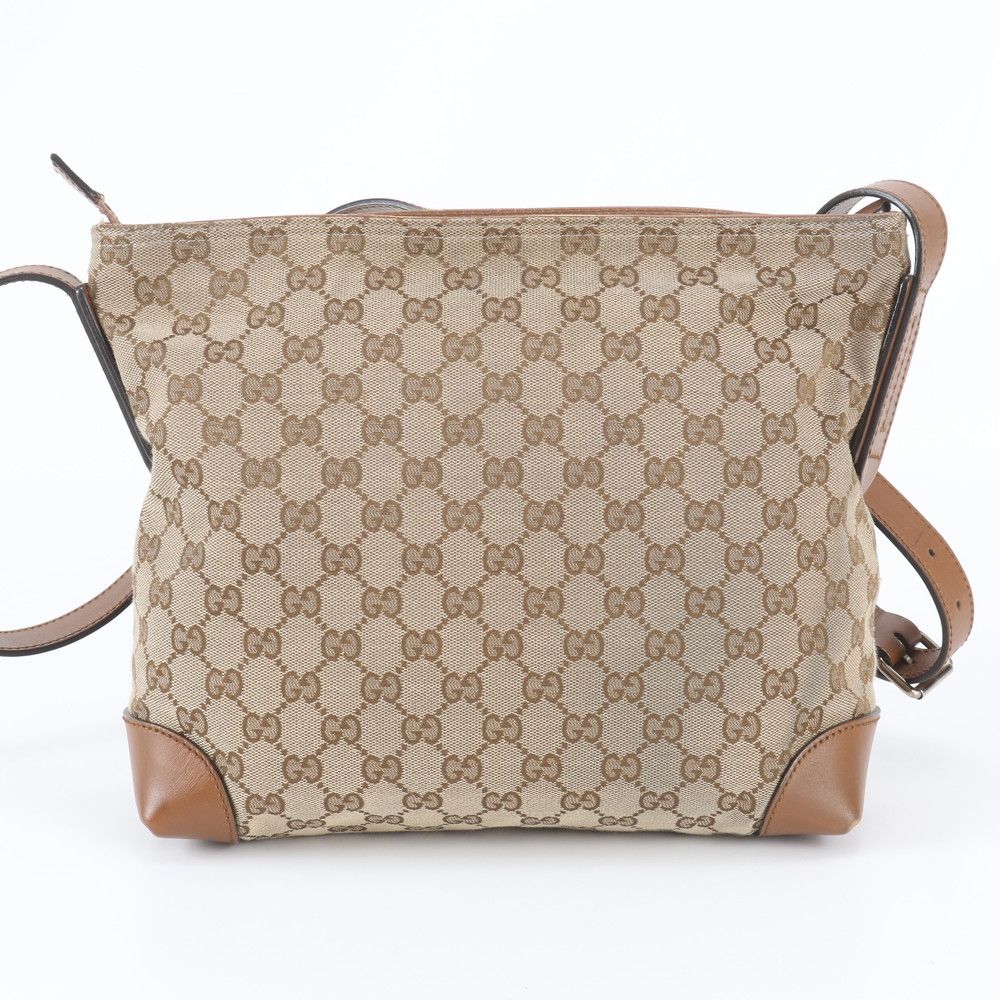 Gucci GG Canvas Leather Shoulder Bag Crossbody Hand Tote — view 3