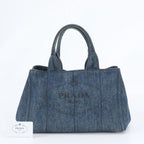 Prada Canapa Denim Blue Tote Shoulder Hand