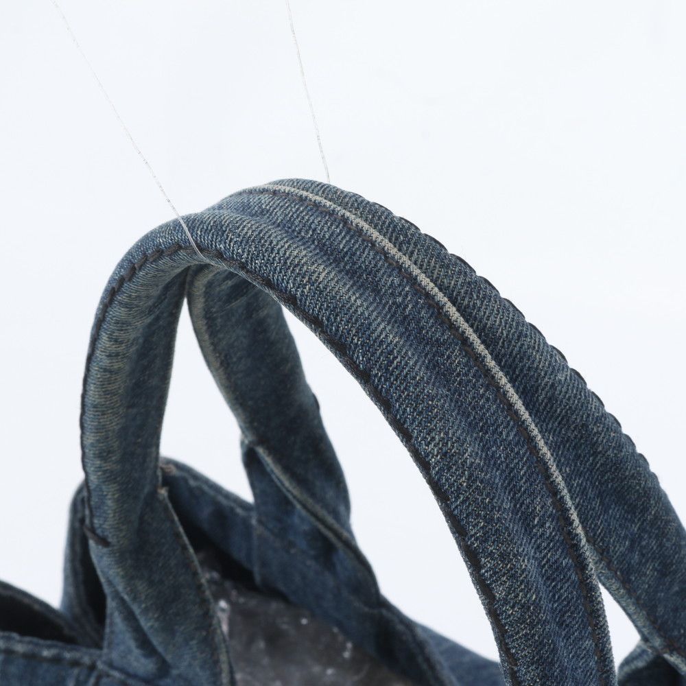 Prada Canapa Denim Blue Tote Shoulder Hand — view 2