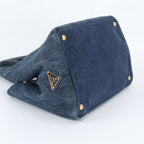 Prada Canapa Denim Blue Tote Shoulder Hand — view 5