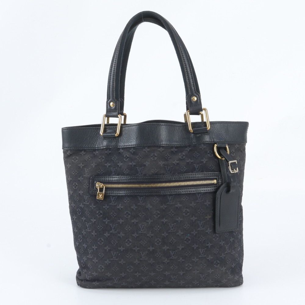 Louis Vuitton Monogram Mini Lucille GM Blue Leather Tote Shoulder