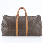 Louis Vuitton Monogram Keepall 55 Leather Boston Bag Tote Carry — view 3