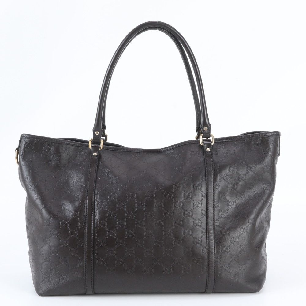 Gucci Guccissima Leather Tote Shoulder Hand Black