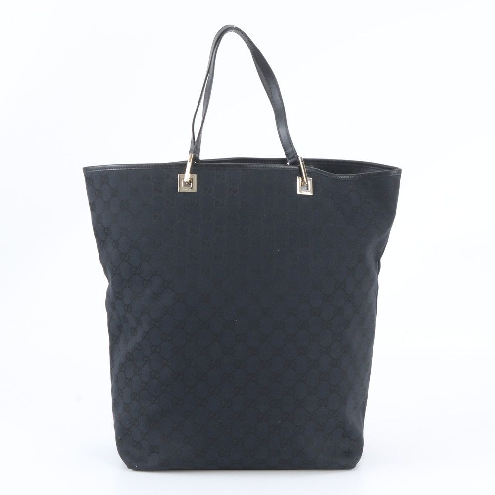 Gucci GG Canvas 002 Leather Tote Shoulder Hand Black — view 3