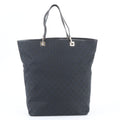 Gucci GG Canvas 002 Leather Tote Shoulder Hand Black