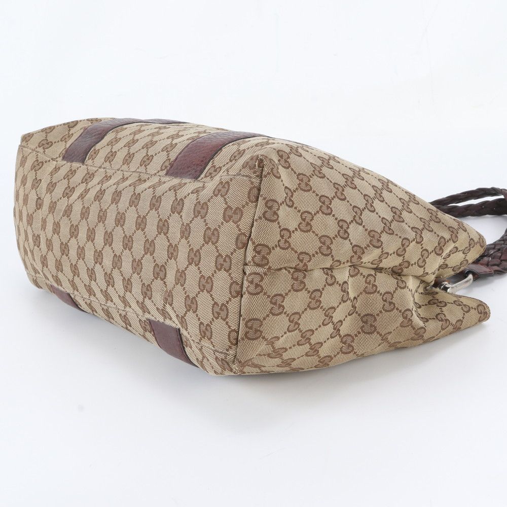 Gucci GG Canvas Bamboo Leather Tote Shoulder Hand — view 4