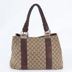 Gucci GG Canvas Bamboo Leather Tote Shoulder Hand — view 3