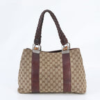 Gucci GG Canvas Bamboo Leather Tote Shoulder Hand