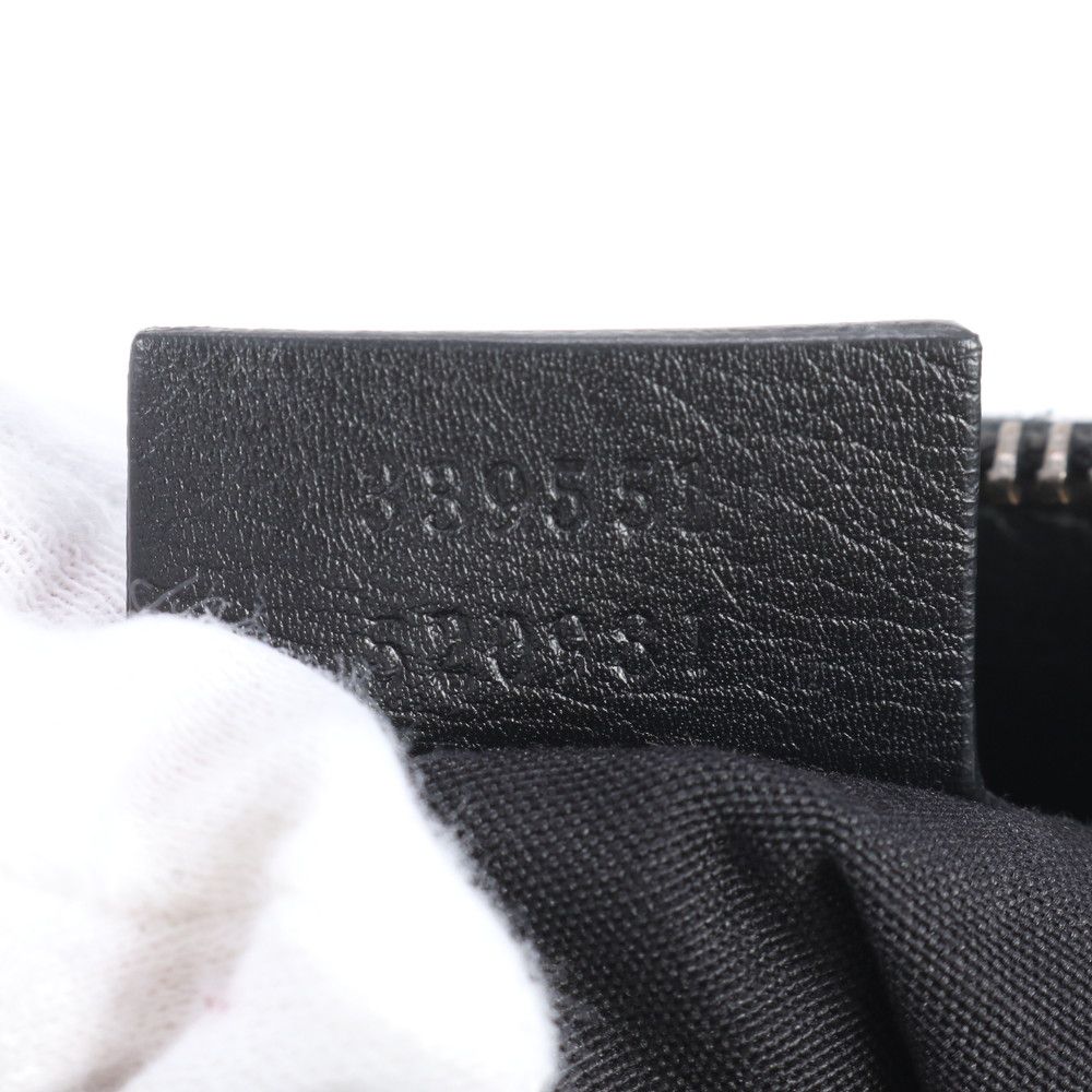 Gucci Guccissima Leather Handbag Tote Black GG — view 9