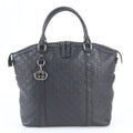 Gucci Guccissima Leather Handbag Tote Black GG