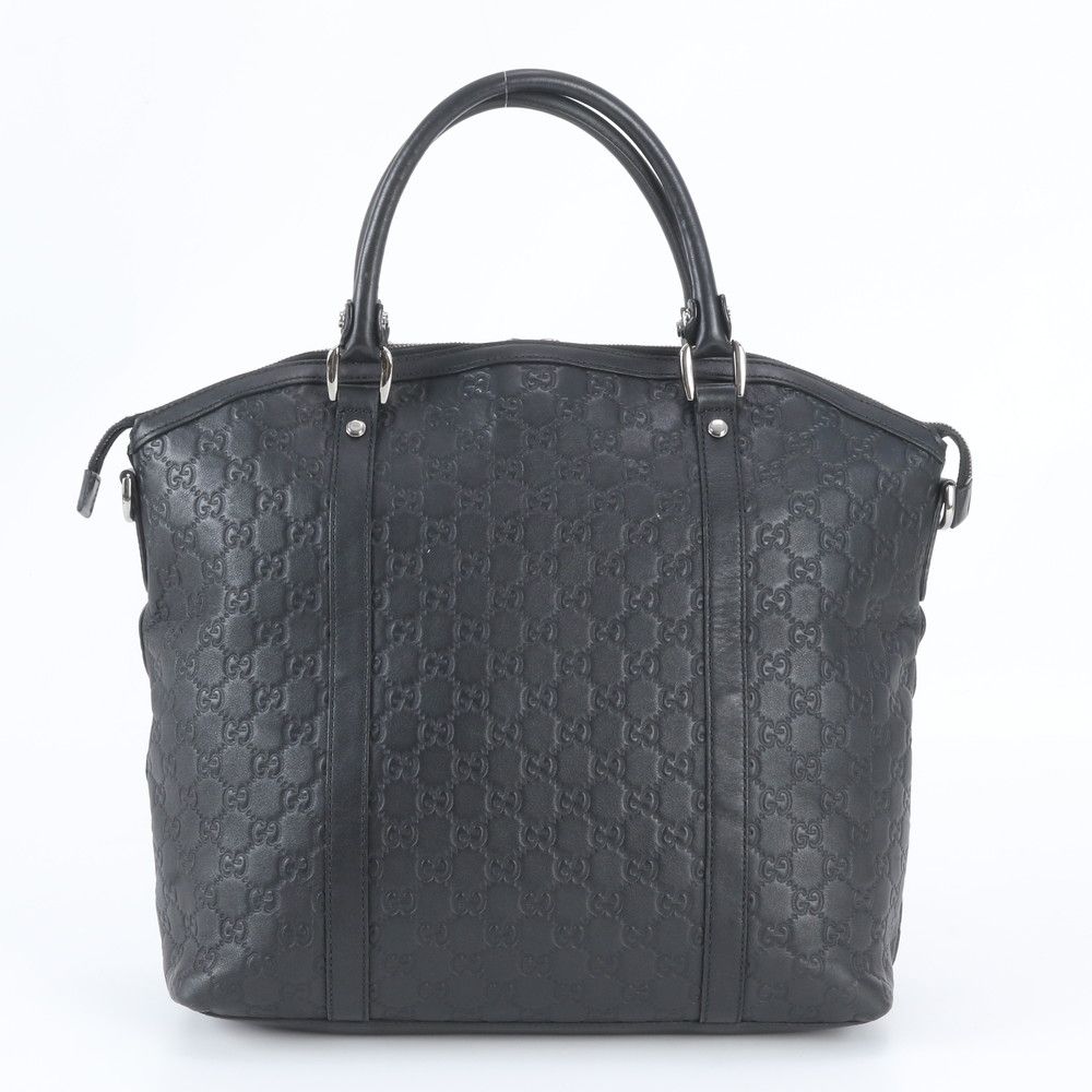 Gucci Guccissima Leather Handbag Tote Black GG — view 3