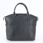Gucci Guccissima Leather Handbag Tote Black GG — view 3