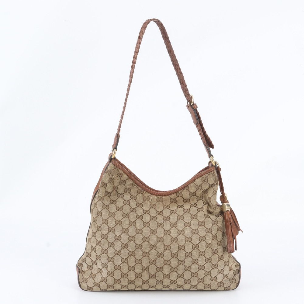 Gucci GG Canvas Marrakech Leather Shoulder Bag Tote Hand — view 3