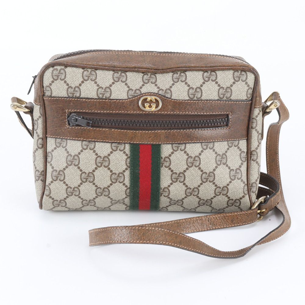 Gucci GG Supreme Sherry Line Leather Shoulder Bag Crossbody Messenger