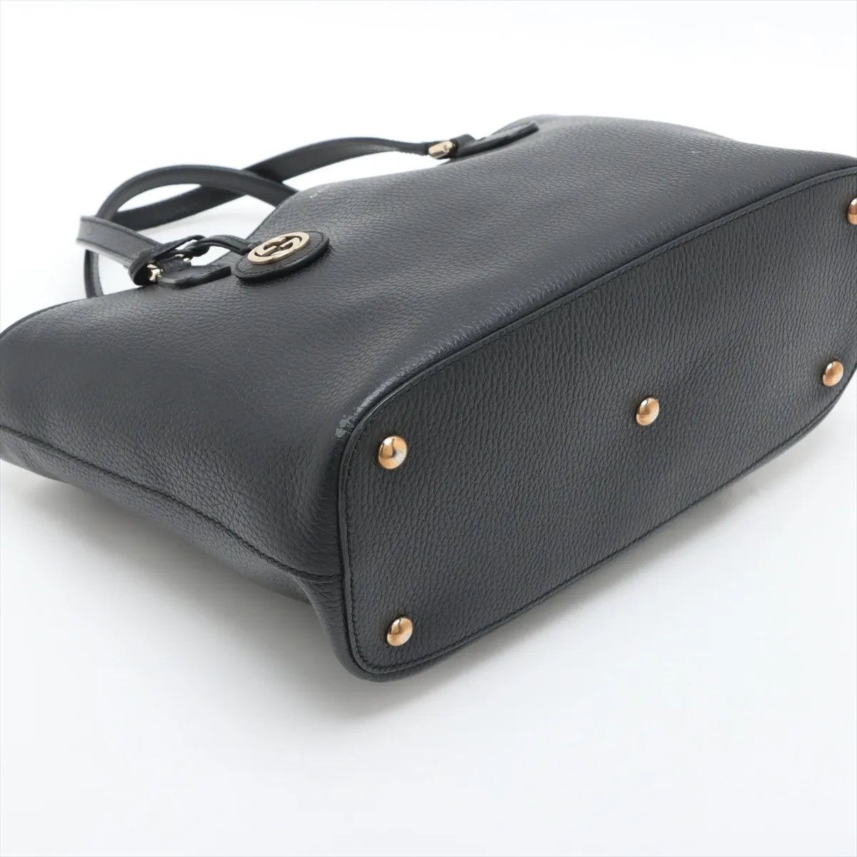 Gucci Interlocking Charm Leather Tote Shoulder Hand Black — view 4