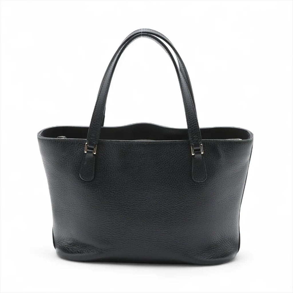Gucci Interlocking Charm Leather Tote Shoulder Hand Black — view 2