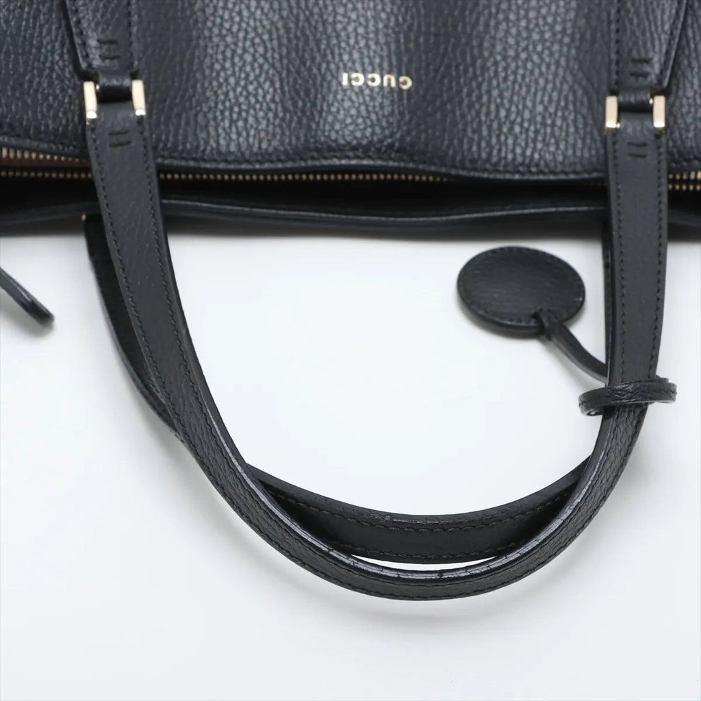 Gucci Interlocking Charm Leather Tote Shoulder Hand Black — view 5