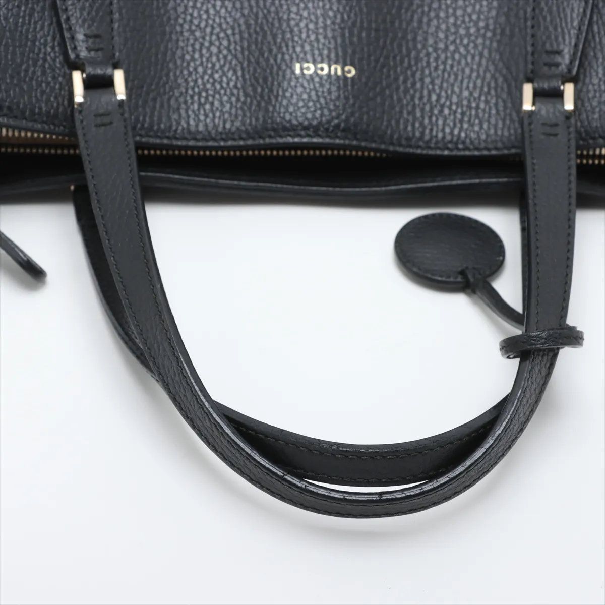 Gucci Interlocking Charm Leather Tote Shoulder Hand Black — view 5
