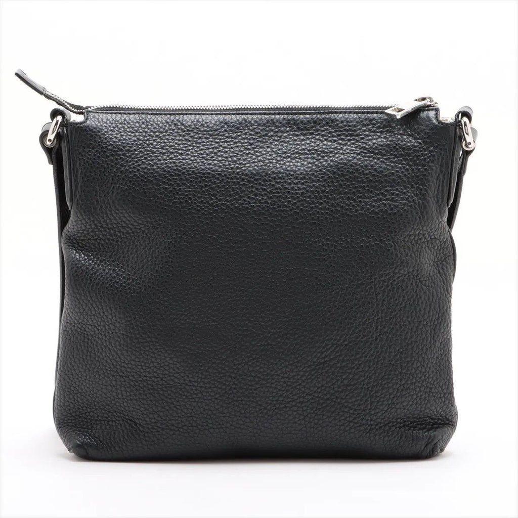 Gucci Interlocking Leather Shoulder Bag Crossbody Messenger Black — view 2