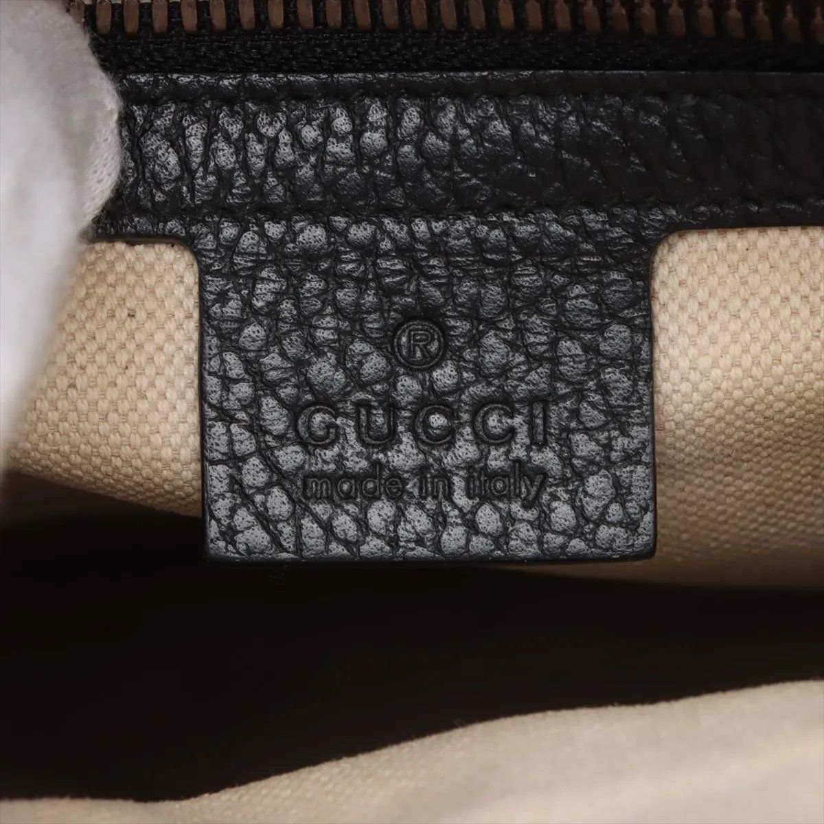 Gucci Print Leather Shoulder Bag Crossbody Messenger Black — view 8