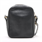 Gucci Print Leather Shoulder Bag Crossbody Messenger Black — view 2