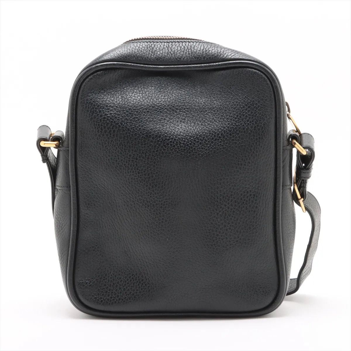 Gucci Print Leather Shoulder Bag Crossbody Messenger Black — view 2