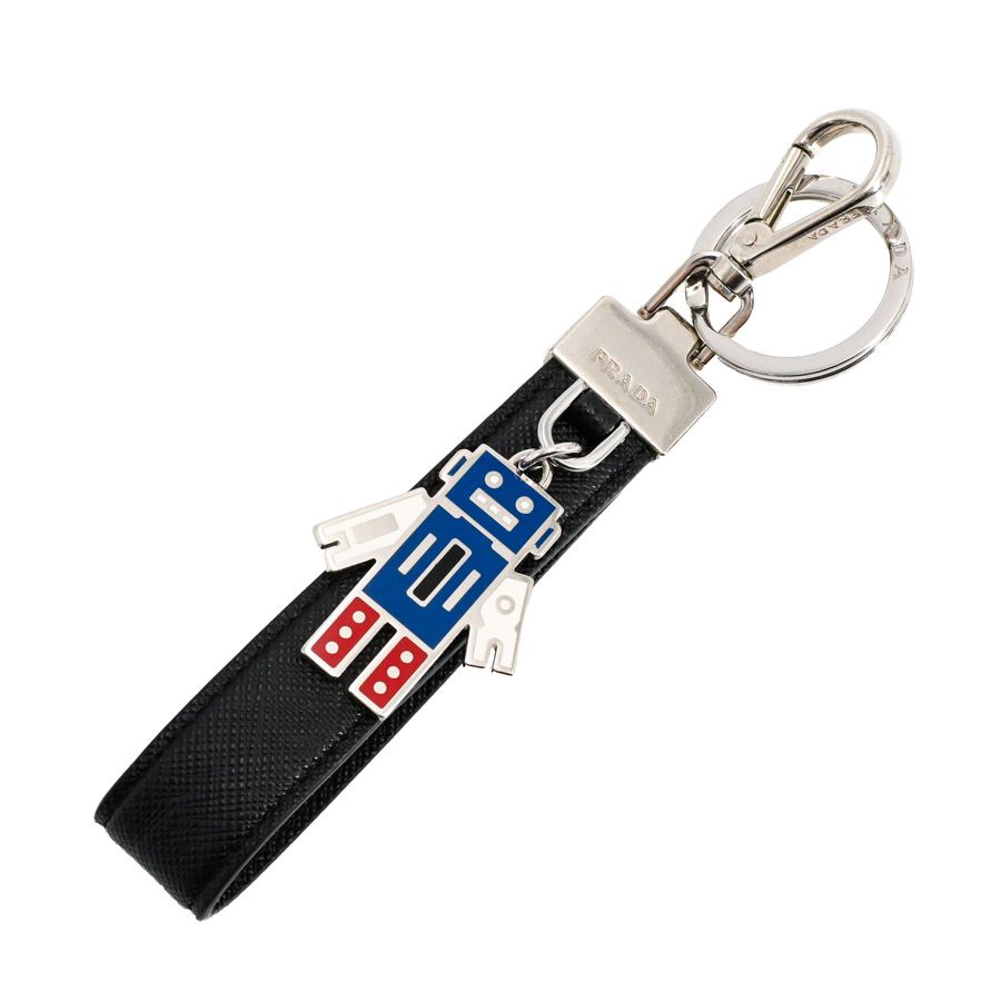 Prada Key Holder Saffiano Leather Key Chain
