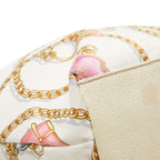 Gucci Logo Chain Motif Mini Tote Bag White Multicolor Nylon Leather