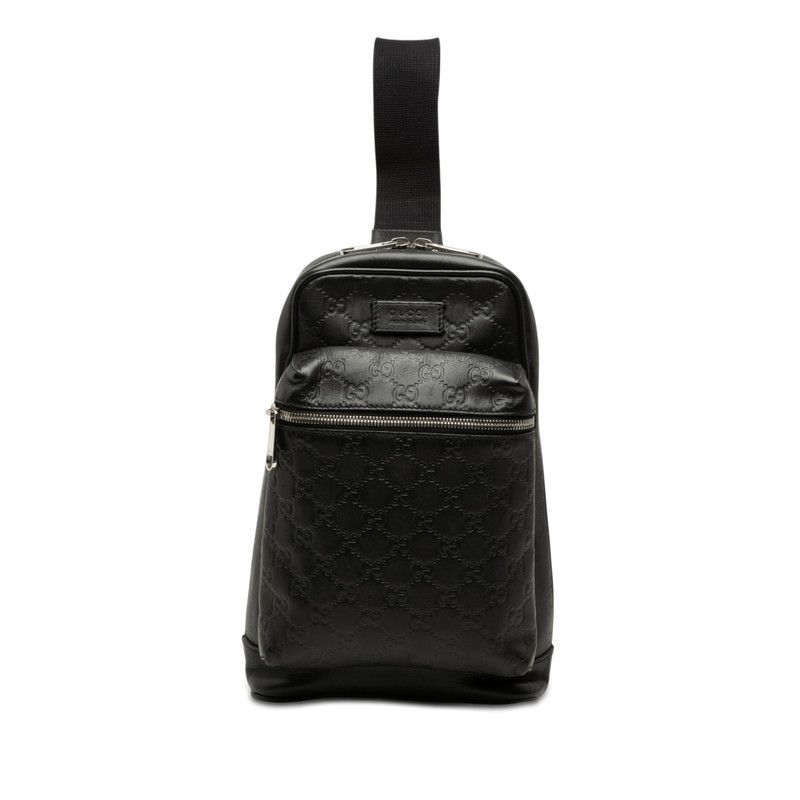 Gucci Guccissima Belt Bag Black Leather