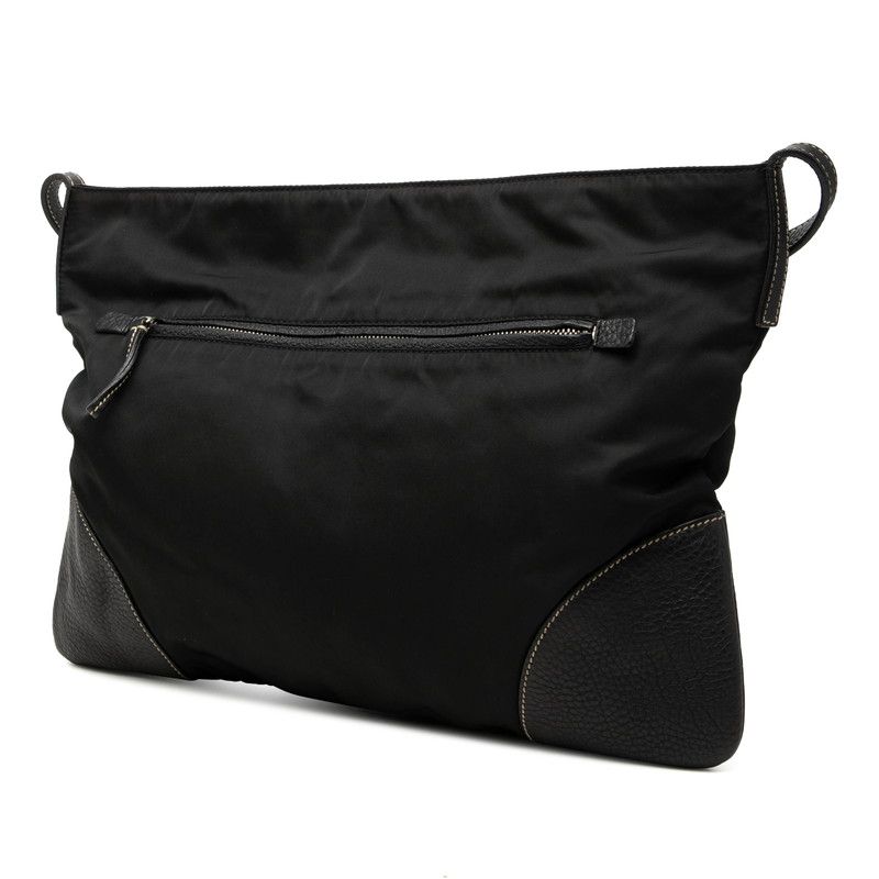 Prada Crossbody Shoulder Bag Black Nylon Leather