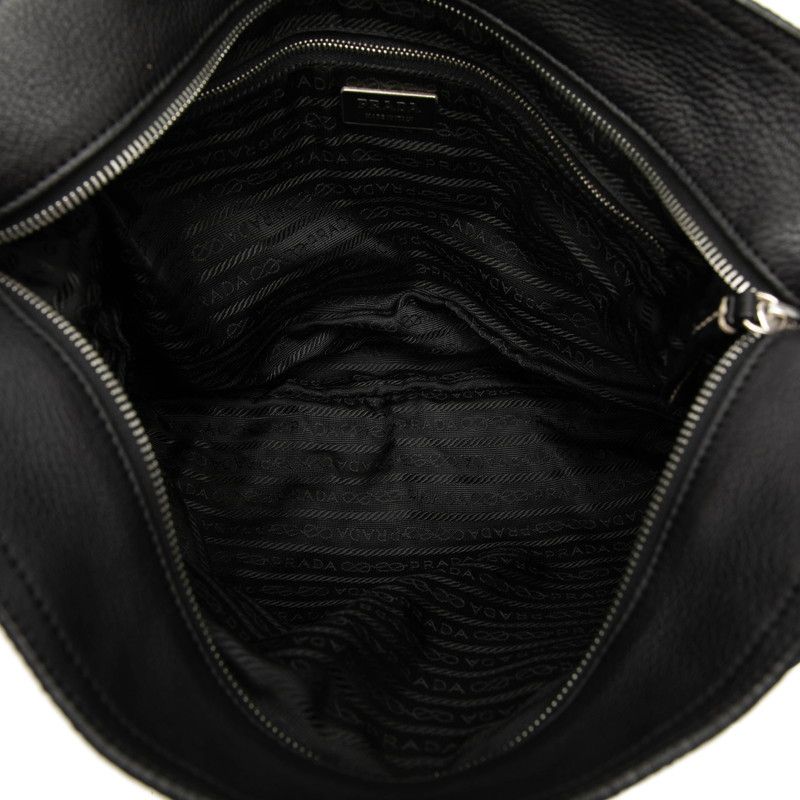 Prada Crossbody Shoulder Bag Black Nylon Leather
