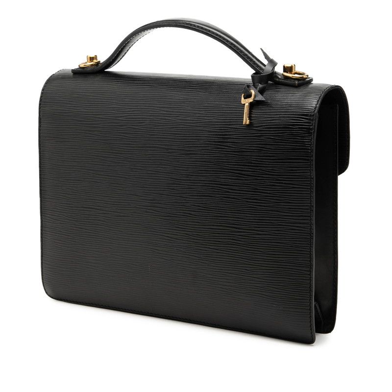 Louis Vuitton Epi Monceau 2-Way Shoulder Bag Noir Black Leather