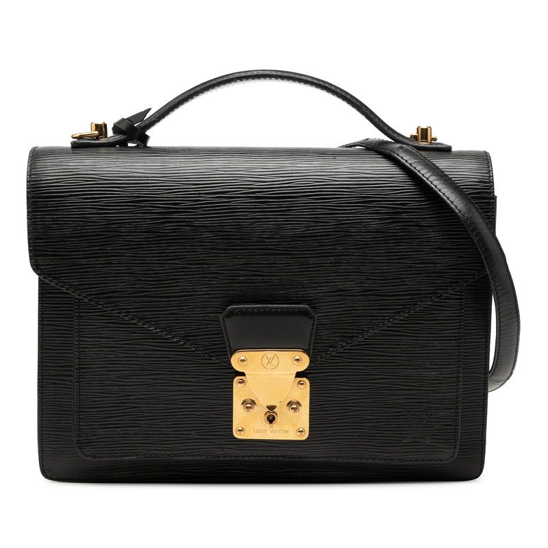 Louis Vuitton Epi Monceau 2-Way Shoulder Bag Noir Black Leather