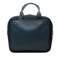 Bottega Veneta Intrecciato Business Travel Bag Navy Leather Canvas