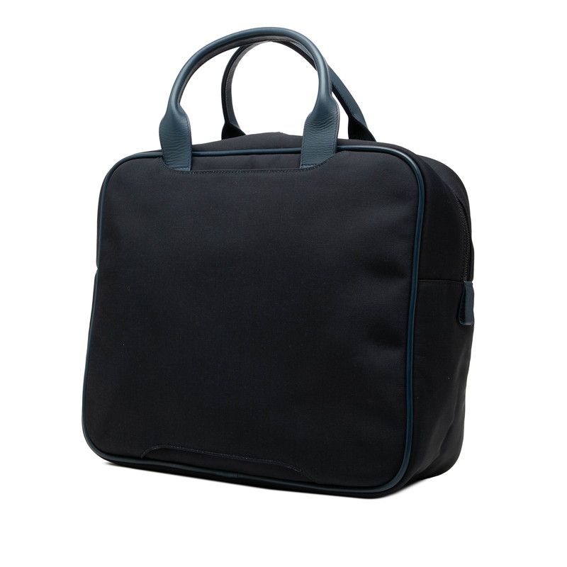 Bottega Veneta Intrecciato Business Travel Bag Navy Leather Canvas