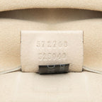 Gucci Logo Print Tote Shoulder Bag Ivory White Leather