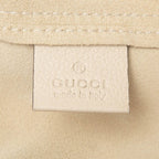Gucci Logo Print Tote Shoulder Bag Ivory White Leather