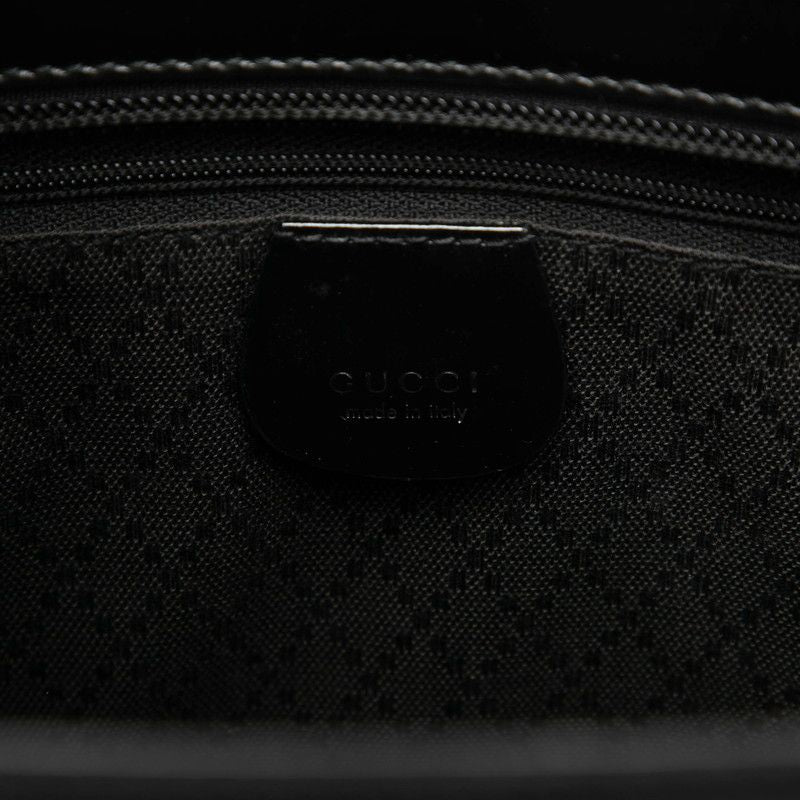 Gucci Bamboo Tote Shoulder Bag 2-Way Black Nylon Leather