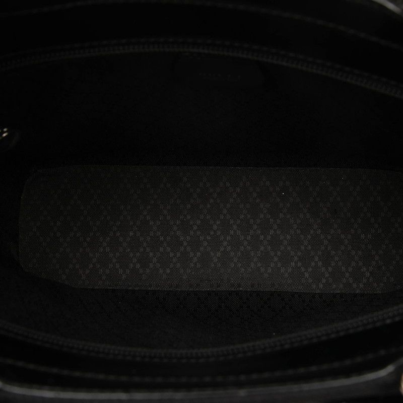 Gucci Bamboo Tote Shoulder Bag 2-Way Black Nylon Leather