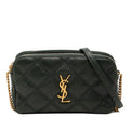 Saint Laurent YSL Logo Becky Double Zip Pouch Crossbody Chain Shoulder