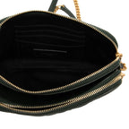 Saint Laurent YSL Logo Becky Double Zip Pouch Crossbody Chain Shoulder