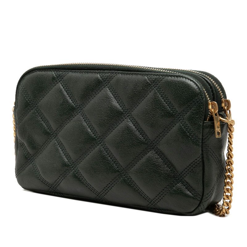 Saint Laurent YSL Logo Becky Double Zip Pouch Crossbody Chain Shoulder